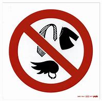 Image result for Prohibited Items Signs Metal Clothes Hanger