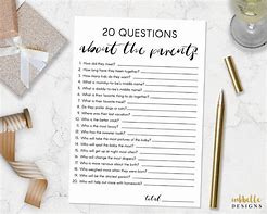 Image result for 20 Questions Baby Shower Game