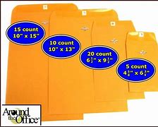Image result for Manila Paper Envelope Sizes