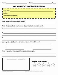 Image result for Fiction Book Report Template