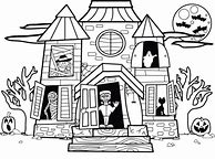 Image result for Halloween Haunted House Coloring Pages