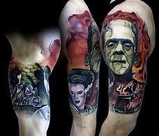 Image result for Frankenstein Leg Sleeve Tattoo