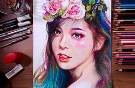 Image result for Drawing Brown Hair Girl Pencil Red Bubble