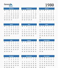 Image result for 1980 Calendar