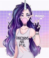 Image result for Black Anime Unicorn Girl