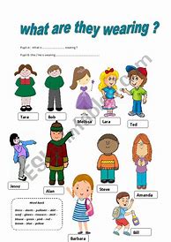 Image result for What Are You Wearing Worksheet