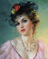 Image result for Retro Woman Portrait Painting