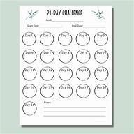 Image result for 21 Day Calendar Template