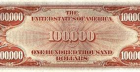 Image result for Rare 100000 Bill Gold Certificate