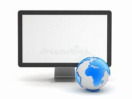 Image result for Computer Monitor White Screen with Globe Background