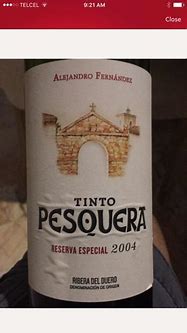 Image result for Alejandro Fernandez Ribera del Duero Tinto Pesquera Reserva Especial