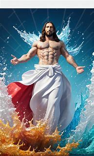 Image result for Muscular Jesus Painting