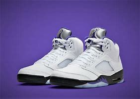 Image result for Jordan 5s Purple and White