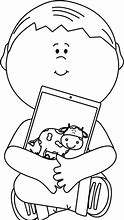 Image result for Clip Art Kid On iPad Black and White