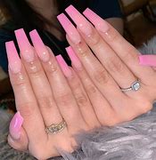 Image result for Long Pink Acrylic Nails Tapered Square