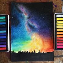 Image result for Oil Pastel Mountains