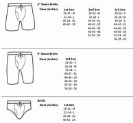 Image result for Brief Size Chart