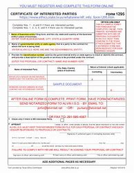 Image result for Certificate Interested Parties 1295 Form