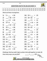 Image result for Math Addition Worksheets Up to 20