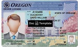 Image result for Oregon Drivers License Template Free