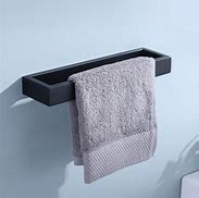 Image result for Wood Backed Black Metal Wall Towel Holder