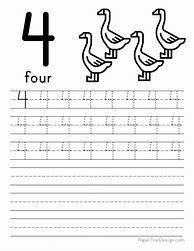Image result for Number 4 Tracing Worksheets Preschool