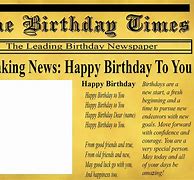 Image result for Breaking News Birthday Shawn Newspaper