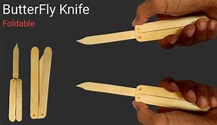 Image result for How to Make a Popsicle Stick Butterfly Knife