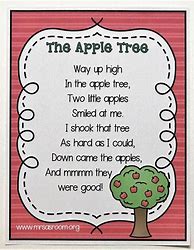 Image result for 10 Little Apple's Poem