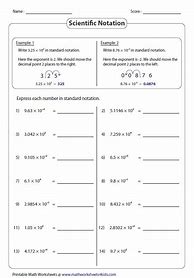Image result for Scientific Notation Sheet