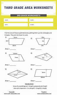 Image result for 3rd Grade Area Worksheets Printable