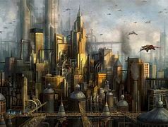 Image result for Retro Future City Sci-Fi Alien Art