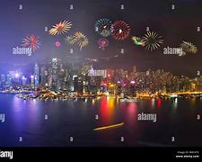 Image result for Fireworks Hong Kong at Night