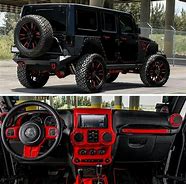 Image result for Black Jeep with Red Interior