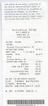 Image result for AutoZone Receipt Lookup