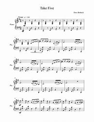 Image result for Take Five Piano Sheet Music