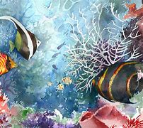 Image result for Underwater Fish Scene Watercolor