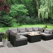 Image result for Outdoor Patio Furniture Grey with Fire Pit