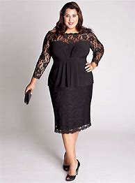 Image result for Plus Size Long Black Lace Dress