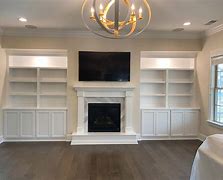 Image result for Brown Built in Cabinetry Fireplace