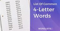 Image result for Common 4 Letter Words