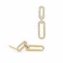 Image result for Paper Clip Gold Diamond Earrings