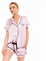 Image result for Pink Satin Pyjamas