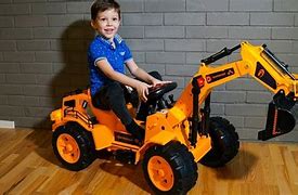Image result for Kid On Toy Excavator