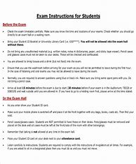 Image result for Exam Instructions Example