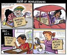 Image result for Homelessness and Handcuffs Cartoon