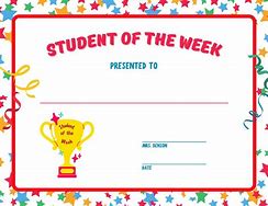 Image result for Student of the Week Certificate