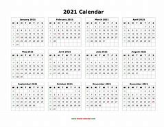 Image result for Blank Yearly Calendar 2021