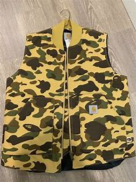 Image result for BAPE Blue Camo Puffer Vest