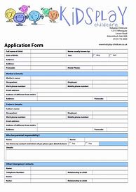 Image result for Day Care Registration Form